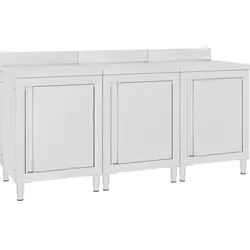 Gewerblicher Arbeitstisch mit Schrank 180x60x96 cm Edelstahl