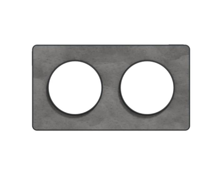 Odace Touch\, Plaque Ardoise Avec Liseré Anth. 2 Postes Horiz/vert. Entraxe 71mm (s540804v)
