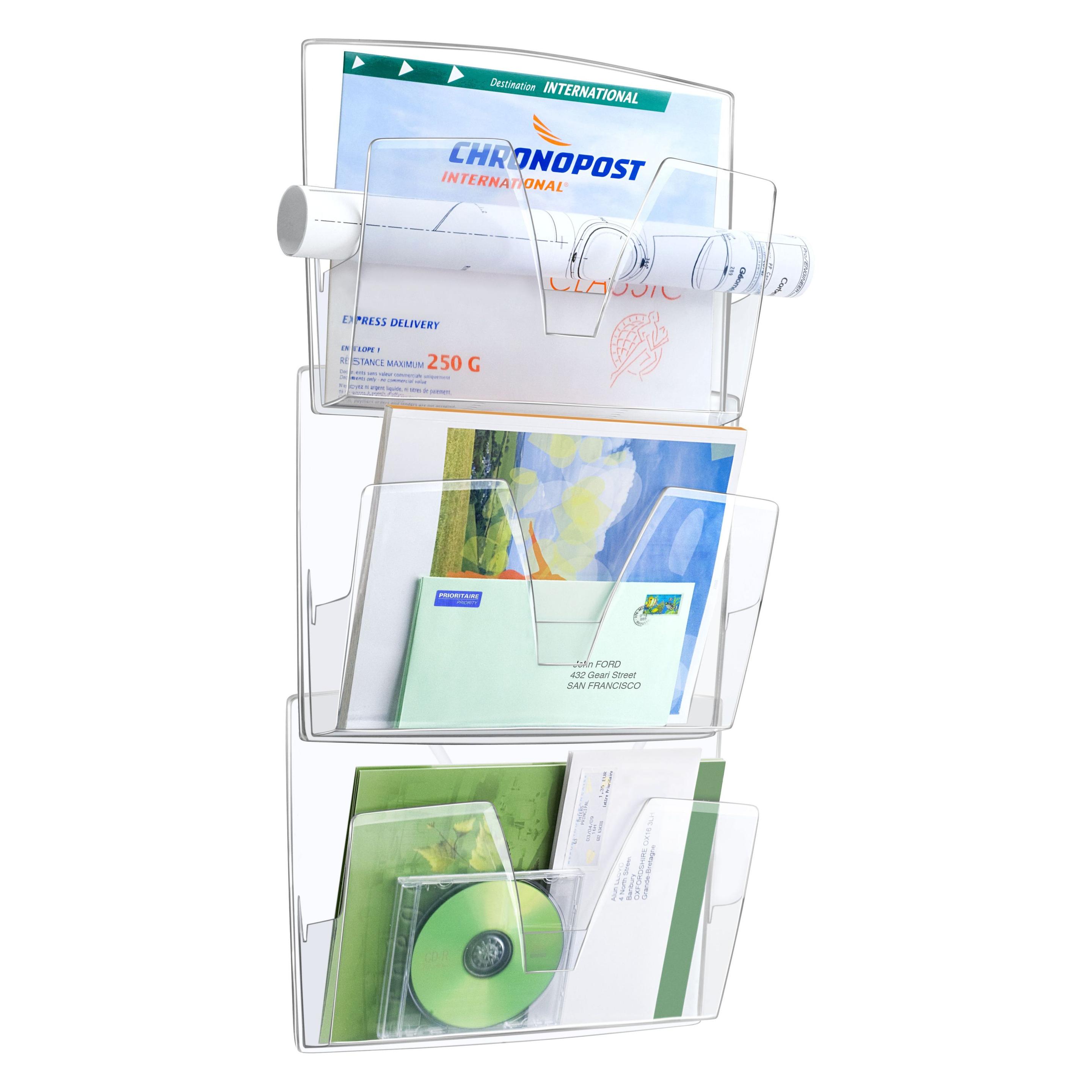 Cep Wandprospekthalter transparent DIN A4 3 Fächer (A4) (1001700111)