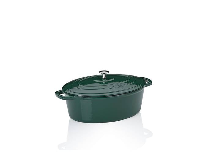 Kochtopf KELA Kela Bräter Calido oval , grün, B:33cm H:12cm L:33cm, Töpfe, Kochtopf