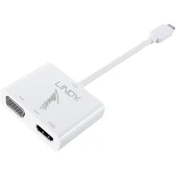 Lindy Mini-DisplayPort 1.2 zu (HDMI, VGA), Video Adapter, Weiss