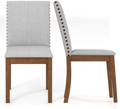 Costway Set of 2 Upholstered Dining Chairs with Padded Seat for Living Room-Walnut