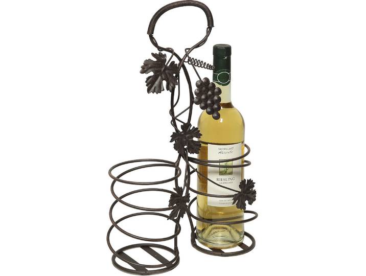Flaschenhalter AMBIENTE HAUS 2er Flaschenträger, Antikbraun (H) 41 cm , braun, B:25cm H:42cm, Eisen, Flaschenhalter, Flaschenhalter