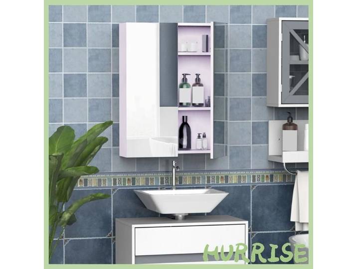 Cocosity Armoire Avec Miroir En Bois Rangement Salle De Bain Fermeture Porte Tampon Mdf
