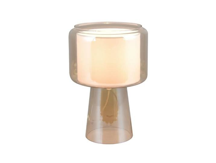Lampe design en verre ambre