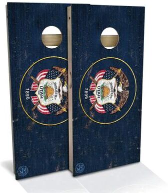 Skip's Garage Utah Flag Outdoor Cornhole Board Set