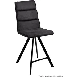 THEKENSTUHL (4er-Set) Delfina 47x109x60 Schwarz/Anthrazit