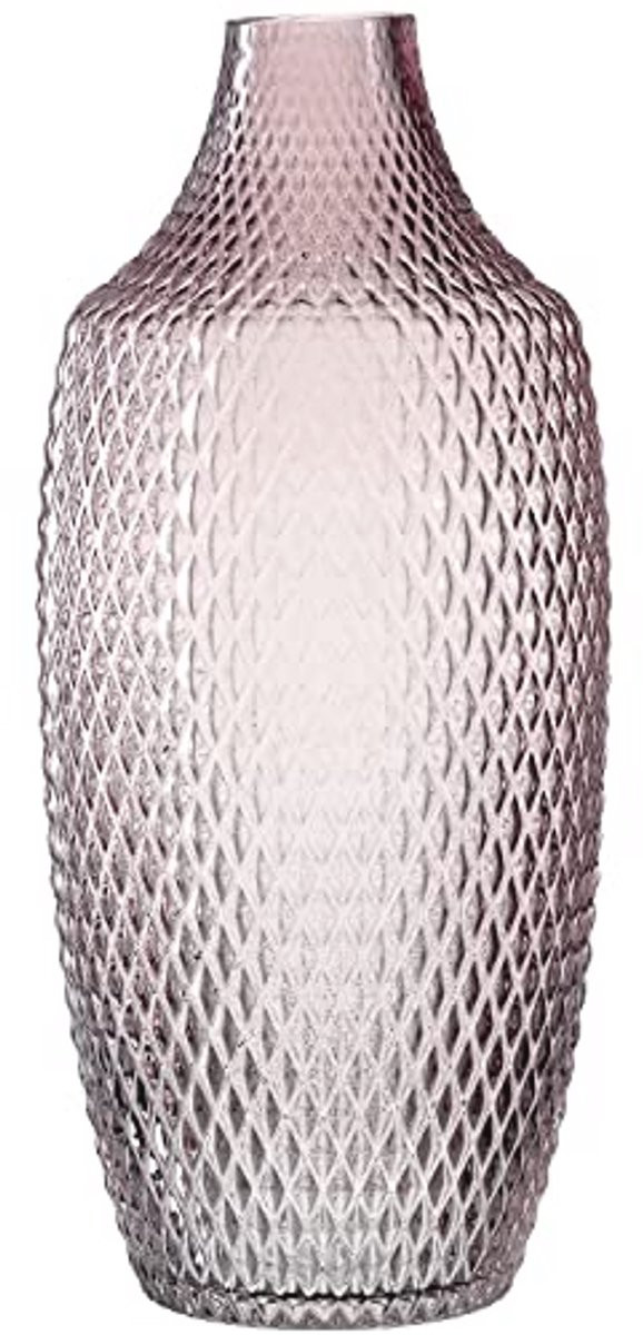 Roze glazen vaas van 40 cm