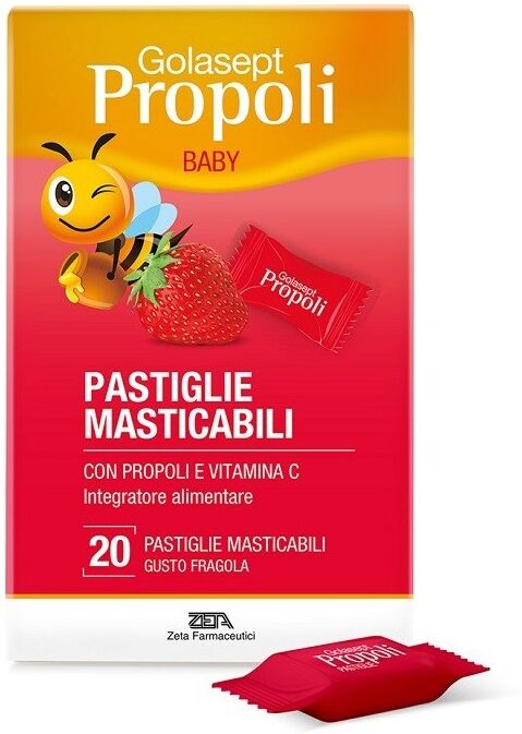 ZETA FARMACEUTICI SpA Golasept, Propoli Baby Gusto Fragola, 20 Compresse