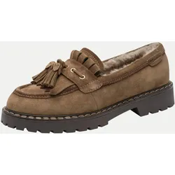 Loafer mit Kunstfell Braun 39