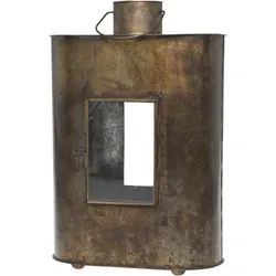 Chic Antique Laterne mit Glasfenster, H41/L28/B15 cm