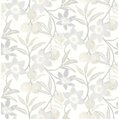 Chesapeake Passiflora Grey Fruit and Floral Wallpaper