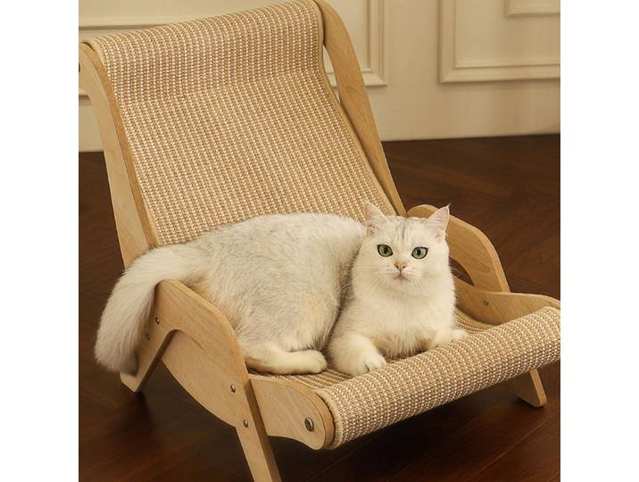 Fauteuil pour chat en sisal, fauteuil lounge en bois pour chat, griffoir multifonctionnel pour chat, chaise à griffer pour chat, accessoires pour chat