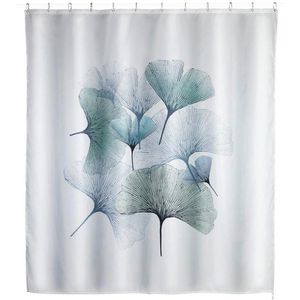 Wenko Duschvorhang Anti-Schimmel Ginkgo, 180 x 200 cm, wasserabweisend, waschbar, aus Polyester, mit Motiv