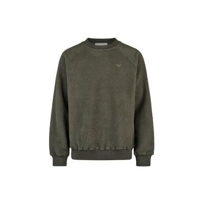 Sweatshirt CLEPTOMANICX "Crewneck Flaneur", Herren, Gr. XL, grün, 100% Polyester, bestickt, normal, Rundhals, Sweatshirts Sweatshirt, mit lockerem Schnitt