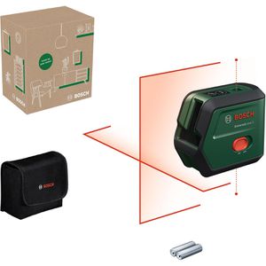 Bosch Kreuzlinienlaser 0603663FZ0 UniversalLevel 2 Basic, roter Laser, selbstnivellierend, mit Tasche