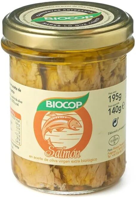 Biocop Filetes de Salmão em Azeite de Oliva Virgem Bio 195g