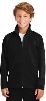 Sport-Tek YST90 Athletic Youth Tricot Track Jacket in Black size XS   Polyester