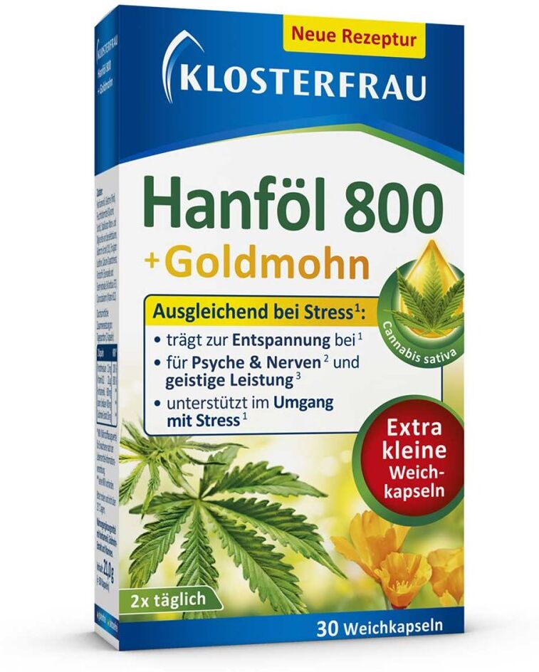 Klosterfrau Hanföl 800 Mg+goldmohn Weichkapseln