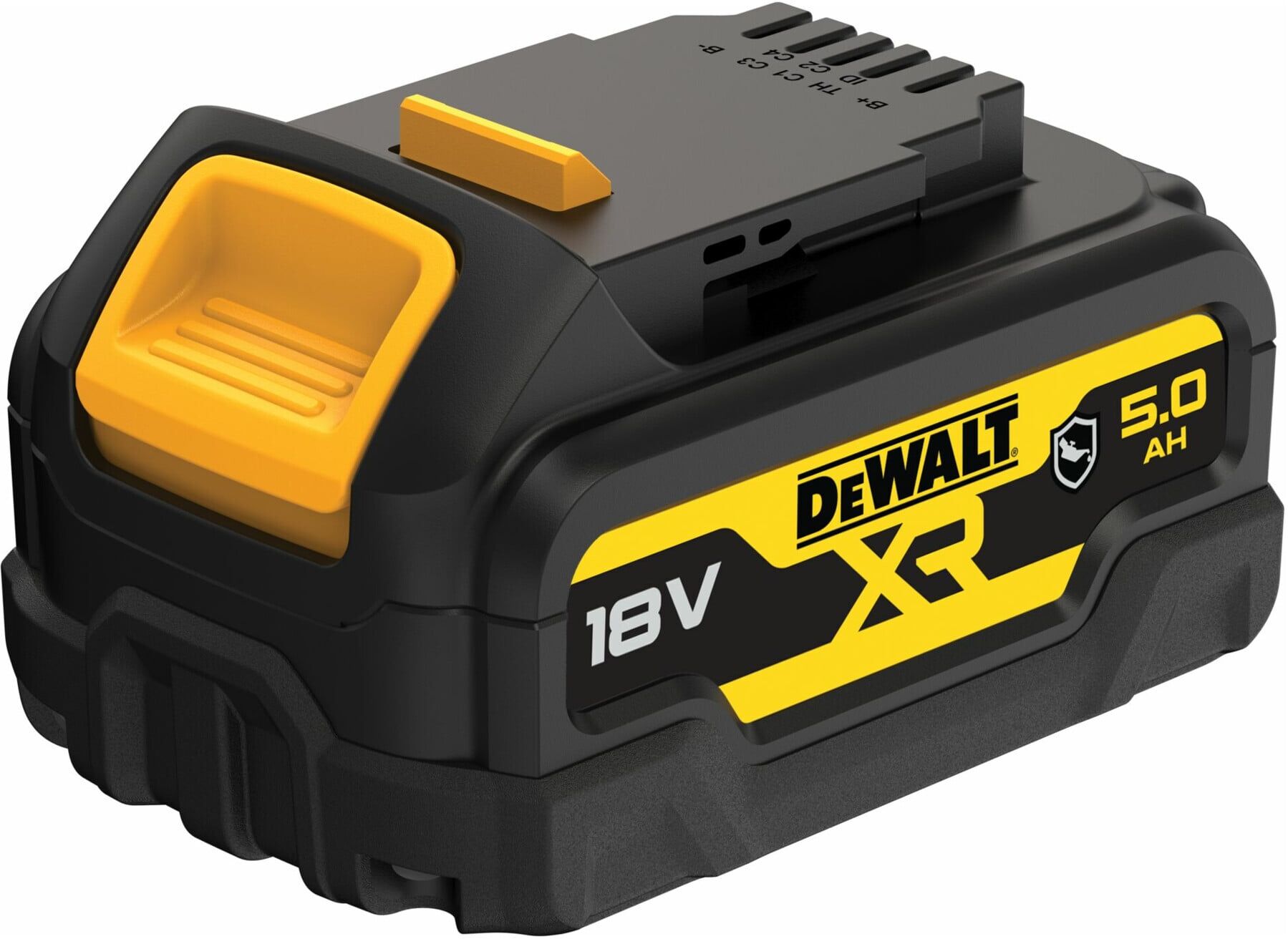 DEWALT 18 Volt / 5 Ah XR Ersatz-Akku mit speziellem Gehäuseschutz gegen Säuren und Chemikalen DCB184G-XJ)