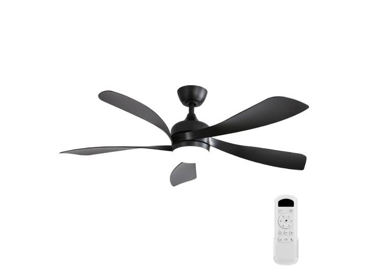 Ventilateur de plafond silencieux en ABS noir 131 cm LED