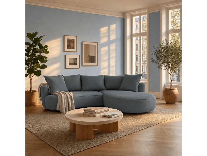 foamnova Ecksofa Mantua, Recamiere rechts/links, organische Form, 5 Kissen inklusive