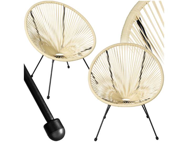 Lot de 2 chaises de jardin Santana - beige