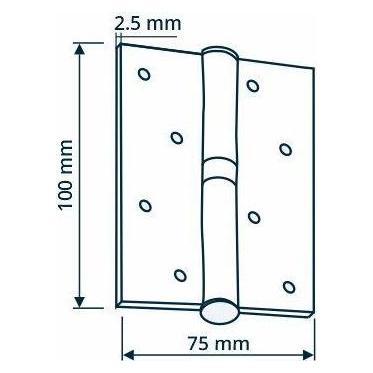 Haushalt HINGE DOOR 100X75X2.5 SN NICKEL MATT (33033764)