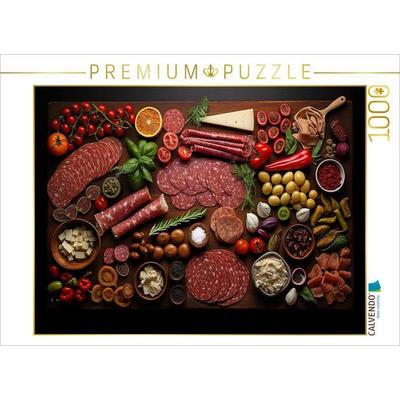 CALVENDO Puzzle Wurst und Schinken lecker angeordnet | 1000 Teile Lege-Größe 64x48cm Foto-Puzzle für glückliche Stunden