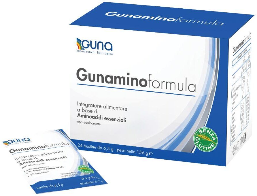GUNA SpA Gunamino Formula- 24 Buste - Gunamino Integratore Alimentare di Aminoacidi Essenziali