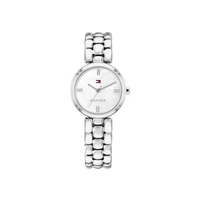 Quarzuhr TOMMY HILFIGER "ANNIE", silber (silberfarben, weiß, weiß), Armbanduhren, Damen, silberfarben, Quarzuhr, Armbanduhr, Damenuhr, Edelstahlarmband, analog