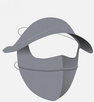 Universal Stock UPF UV Protection Face Mask Breathable Full Sun Shield For Women gray