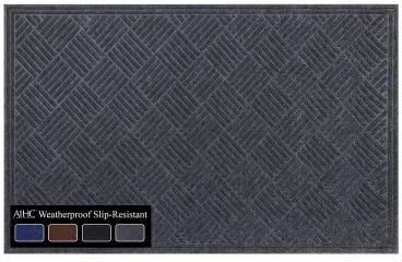 A1 Home Collections All Weather Durable Polypropylene Non Slip Backing Rubber Door Mat