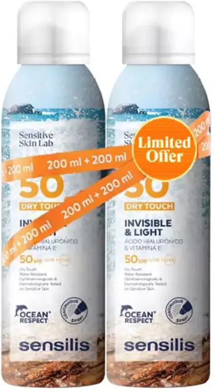 Sensilis Invisible & Light Body Spray Spf50+ Pack 2 X 200 ml