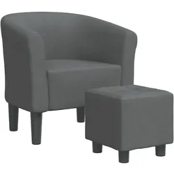 Décoshop26 - Lounge-Sessel mit bequemer Sitzfläche modernem Design und Fußstütze in dunkelgrauem Stoff DEC026422 DEC026422