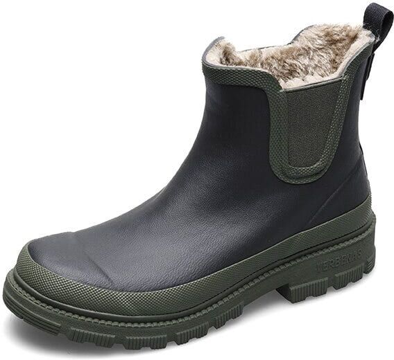 Verbenas Lua Fur Lined Welly Black & Khaki