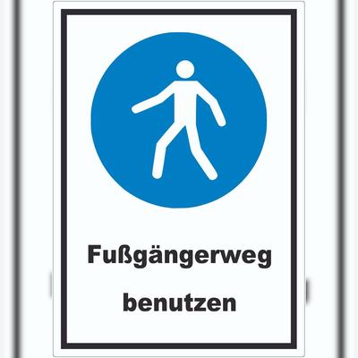 HB-Druck Fußgängerweg benutzen Aufkleber A2 (420x594mm)