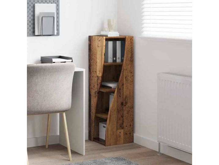 Meuble Rangement - HAOSHOP - Meuble d'angle Bois ancien 32x32x102cm Bois d'ingénierie&01_42142