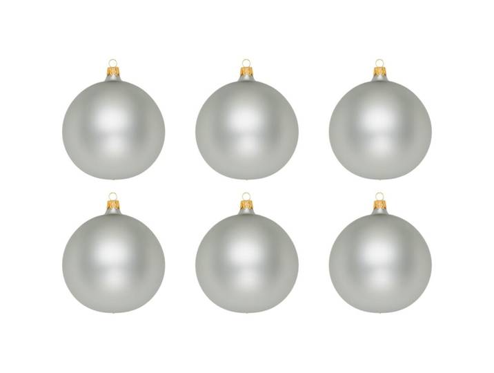 Weihnachtskugel 6er-Set Uni silber - Material: Glas - 949