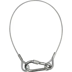 Showgear Safety Cable 4 mm - with Safety Ring WLL: 80 kg - 60 cm - Silber