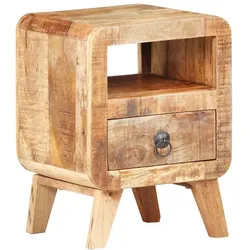 vidaXL Nachttisch 30x30x41 cm Raues Mangoholz