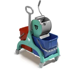 TTS Doppelfahreimer NICK 2×15 L grün mit DRY Rollenpresse