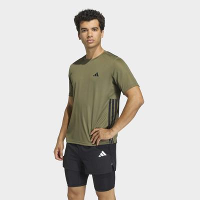 T-Shirt ADIDAS PERFORMANCE "WE BAS 3S T", Herren, Gr. S, grün (olistr, schwarz), Obermaterial: 100% Polyester, Shirts T-Shirt