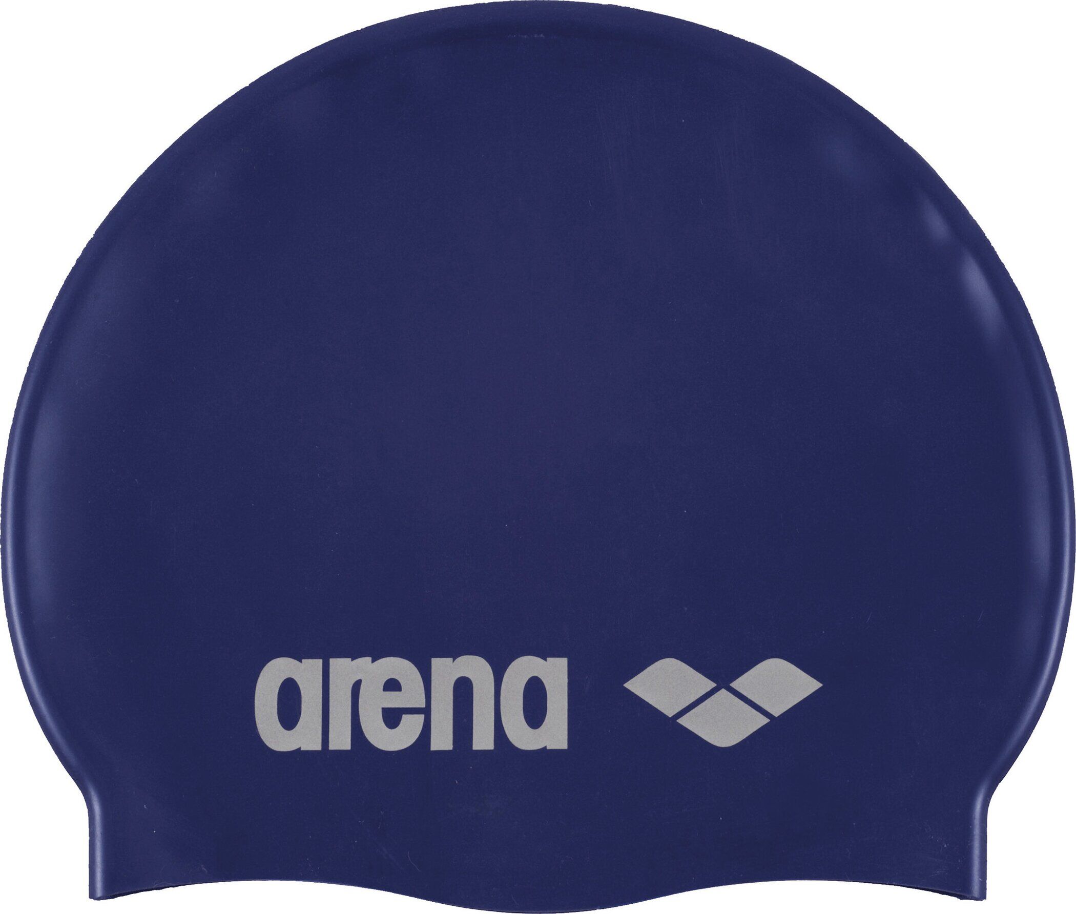 Badekappe ARENA "Classic Silicone", blau (denim, silber), Silikon, Logo, Badekappen Badekappe, für Erwachsene, mit klassischer Form, in Logo-Optik denim, silber Einheitsgröße