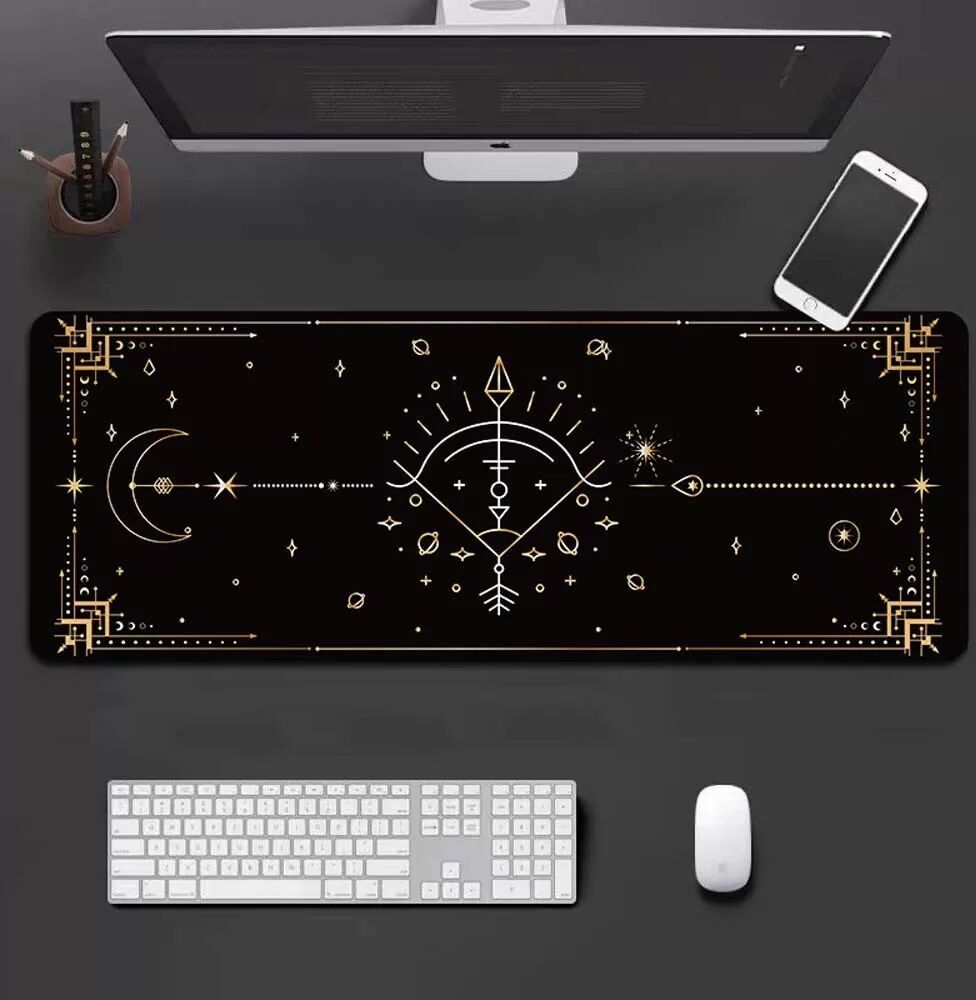 INF Schwarzes Schütze-Design Gaming Mauspad (90x40cm) mit Umrandung - Ideal für Gamer