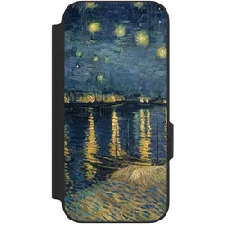 Nivocase Klapphülle für Google Pixel 9a Handyhülle aus Kunst Leder NIVOflip schwarz Kunst Malerei (Google Pixel 9a), Smartphone Hülle, Schwarz