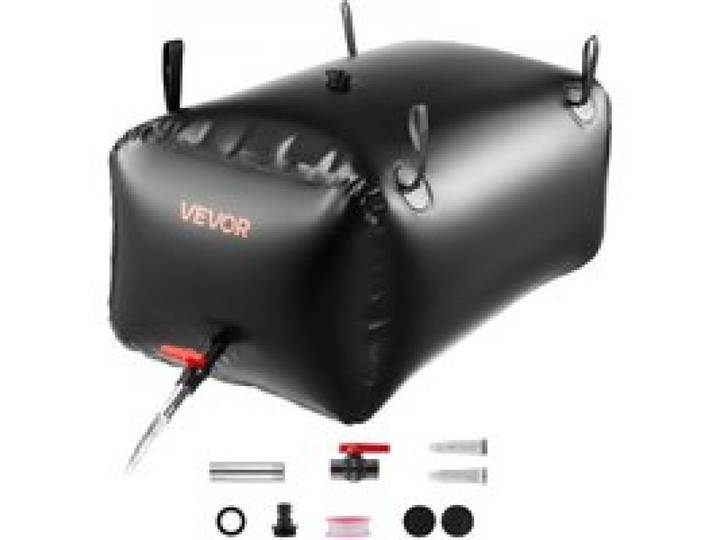 VEVOR Wasserblasen Aufbewahrungsbehälter, 240 L, Wassersack faltbar, Wasserbehälter aus 1000D PVC, Wasserbehälter auslaufsicher, ideal für Camping, Gartenbewässerung, RV & Notfälle, Schwarz