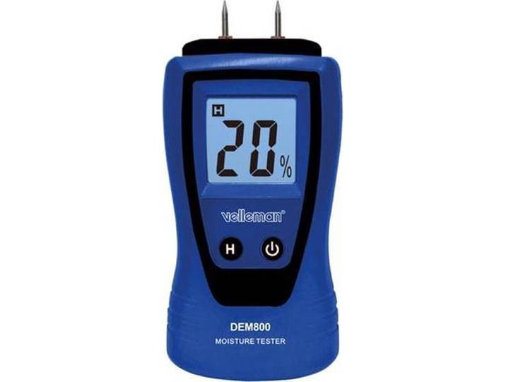 Velleman Vochtmeter voor timmerhout\, papier\, beton\, pleister\, met LCD-display en dataholdfunctie