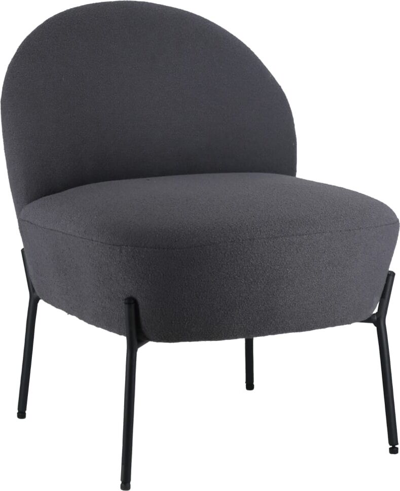 Happy Garden Fauteuil en tissu boucle gris Gris 64x70x55cm