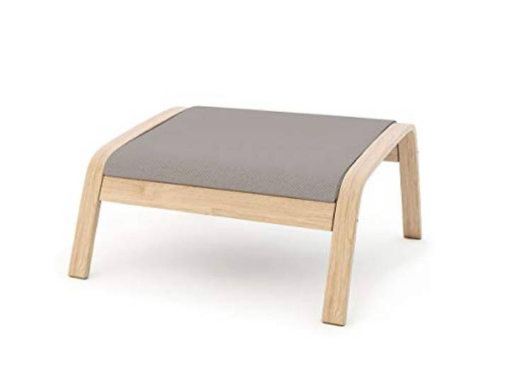 Vinylla Housse de rechange pour chaise Ikea Poang (Repose-Pieds Design 1\, Coton\, Gris)